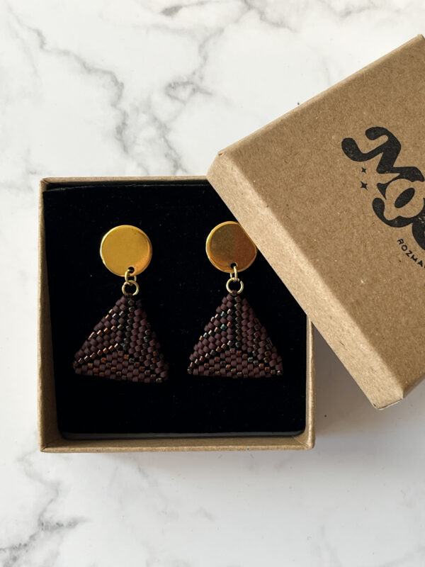 Wiszące Kolczyki Pryzmat Brąz