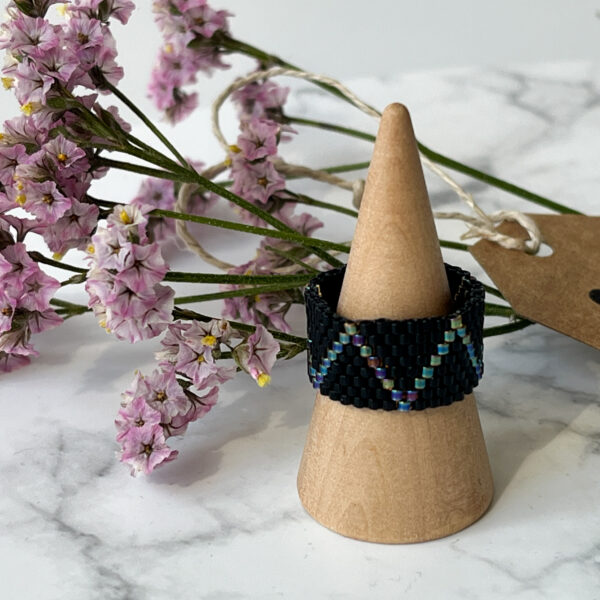 Pierścionek Zygzak Dark