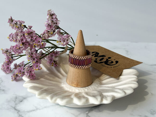 Pierścionek Linie Burgund (większy)