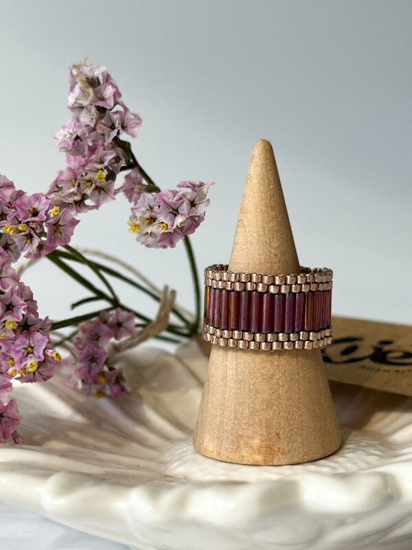 Pierścionek Linie Burgund (większy)