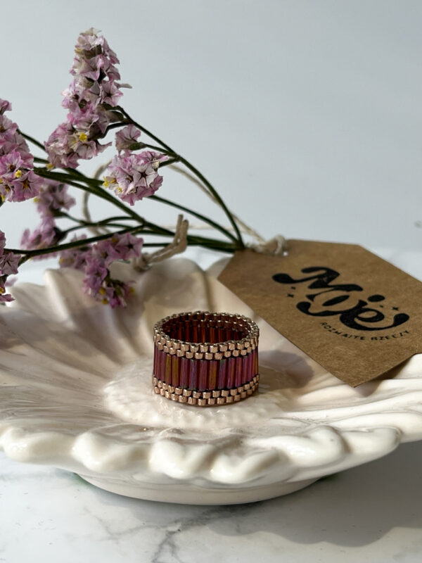 Pierścionek Linie Burgund (większy)